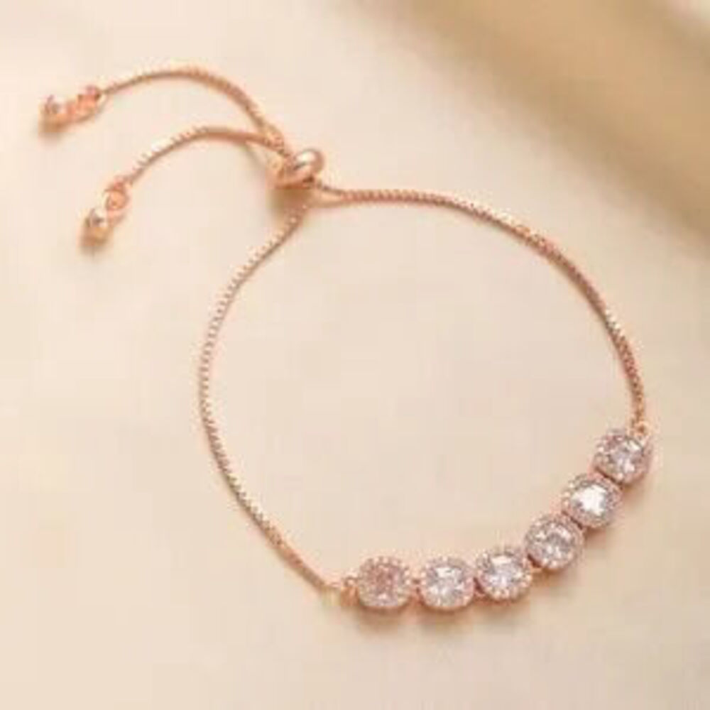 Luxe Cubic Zirconia Pave Pull Dainty Bracelet